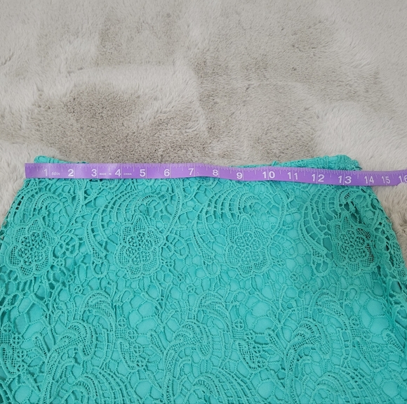 Nwot Aqua Lace Skirt - Picture 3 of 6